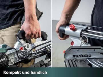 Metabo Kapp- und Gehrungssäge Set KGS 216 M – 613216900 – Mit Precision Cut Line, 216 mm 2. Hartmetall-Sägeblatt und Zugfunktion – 2 m Kabellänge - 6