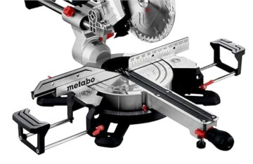 Metabo Kapp- und Gehrungssäge Set KGS 216 M – 613216900 – Mit Precision Cut Line, 216 mm 2. Hartmetall-Sägeblatt und Zugfunktion – 2 m Kabellänge - 10
