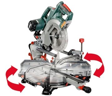 Metabo Kappsäge KGSV 72 XACT SYM (mit Zugfunktion + symetrisch verstellbarem Anschlagsystem, 1500 W, inkl. Laser + Arbeitslicht, Tisch drehbar) 612216000 - 8