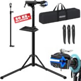 MONZANA® Fahrradmontageständer Profi 50 kg für E-Bike Tragetasche Reifenheber Werkzeugablage Stahl klappbar höhenverstellbar Reparaturständer Fahrrad - 1