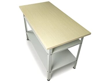 Ondis24 Werkbank 120cm Nobbi Pro Packtisch aus Metall, mit Arbeitsplatte, höhenverstellbare Einlegeböden, Justierfüße, Werktisch für Sparfüchse lichtgrau (95cm) - 5
