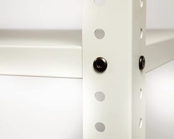 Ondis24 Werkbank 120cm Nobbi Pro Packtisch aus Metall, mit Arbeitsplatte, höhenverstellbare Einlegeböden, Justierfüße, Werktisch für Sparfüchse lichtgrau (95cm) - 6
