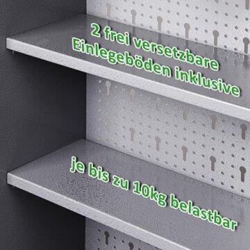 Ondis24 Werkstatt Hängeschrank Metall Werkzeugschrank abschließbar Grau Schwarz 120 cm - Kurt - 6