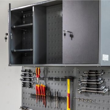 Ondis24 Werkstatt Hängeschrank Metall Werkzeugschrank abschließbar Grau Schwarz 120 cm - Kurt - 8