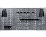 Ondis24 Werkzeugwand 120 x 60 cm mit 22-teiligem Hakensortiment Lochwand Werkstatt aus Metall - 1