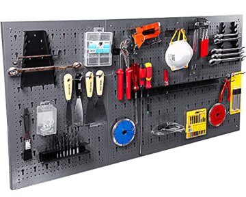Ondis24 Werkzeugwand 120 x 60 cm mit 22-teiligem Hakensortiment Lochwand Werkstatt aus Metall - 3