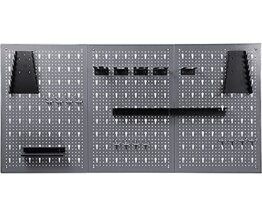 Ondis24 Werkzeugwand 120 x 60 cm mit 22-teiligem Hakensortiment Lochwand Werkstatt aus Metall - 1
