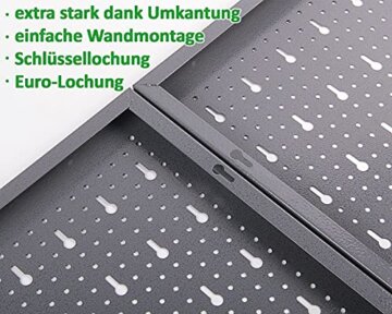 Ondis24 Werkzeugwand 120 x 60 cm mit 22-teiligem Hakensortiment Lochwand Werkstatt aus Metall - 5