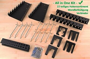 Ondis24 Werkzeugwand 120 x 60 cm mit 22-teiligem Hakensortiment Lochwand Werkstatt aus Metall - 6