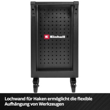 Original Einhell Werkstattwagen leer (6 Schubladen, Interlock-System, kugelgelagerte Führungsschienen, belastbar bis 135 kg, mobil mit Feststellrollen) - 12