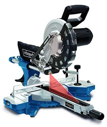 Scheppach HM254 Kappzugsäge mit Softstart & Laser - 2000W Leistung |Ø 255mm Sägeblatt | Schnittbreite/höhe: 340mm x 90mm | inkl. 2. Sägeblatt (HM254) - 2