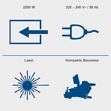Scheppach HM254SPX Kappzugsäge inkl. 2.Sägeblatt - 2200W, Ø254mm | Schnittbreite/höhe: 340mm x 90mm | inkl. Laser | Aluauflagen, Drehtisch mit Schnellarretierung, Kappsäge Gehrungssäge - 4