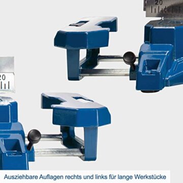 Scheppach HM254SPX Kappzugsäge inkl. 2.Sägeblatt - 2200W, Ø254mm | Schnittbreite/höhe: 340mm x 90mm | inkl. Laser | Aluauflagen, Drehtisch mit Schnellarretierung, Kappsäge Gehrungssäge - 5
