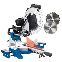 Scheppach Kappsäge HM140L Kapp-Zugsäge Gehrungssäge mit Laser & LED | Schnitthöhe 105 mm | Schnittbreite 330 mm | 230V 2000W | Sägeblatt Ø305mm + 2. Sägeblatt (HM140L) - 1