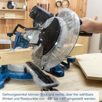 Scheppach Kappsäge HM140L Kapp-Zugsäge Gehrungssäge mit Laser & LED | Schnitthöhe 105 mm | Schnittbreite 330 mm | 230V 2000W | Sägeblatt Ø305mm + 2. Sägeblatt (HM140L) - 7