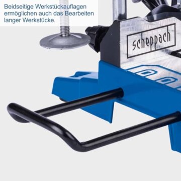 Scheppach Kappsäge HM80L mit Laser | Schnitthöhe 60mm | Schnittbreite 120mm | 1500W | Sägeblatt-Ø 210mm 24Z | beidseitig schwenkbarer Sägekopf | Gehrungssäge | Werkstückauflage & Spanner (HM80L 2024) - 4