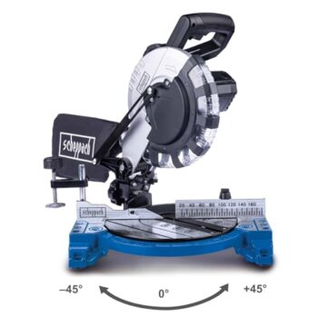 Scheppach Kappsäge HM80L mit Laser | Schnitthöhe 60mm | Schnittbreite 120mm | 1500W | Sägeblatt-Ø 210mm 24Z | beidseitig schwenkbarer Sägekopf | Gehrungssäge | Werkstückauflage & Spanner (HM80L 2024) - 5