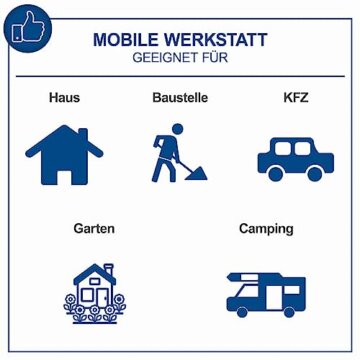 Scheppach TB200 Aluminium Werkzeugkoffer gefüllt 141-tlg Werkzeug Set | Werkstattkoffer bestückt mit Schraubenschlüssel, Hammer, Zange, Schraubenzieher, Werkzeugkiste für Werkstatt und Haushalt - 3
