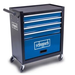 Scheppach Werkstattwagen ohne Werkzeug TW1300 Werkzeugkiste leer | bis max. 120 kg belastbar | 695 x 335 x 755 mm | 4 Schubladen & 1 Werkzeugfach, 4 leichtgängige Räder | Traglast 15 kg je Schublade - 1