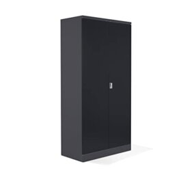 Schrank & Stuhl XXL Werkzeugschrank – Werkstattschrank mit 4 höhenverstellbaren Fachböden, Stahlschrank für Werkzeuge, 195 x 92 x 60 cm (H x B x T), Anthrazit/Schwarz - 1