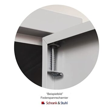 Schrank & Stuhl XXL Werkzeugschrank – Werkstattschrank mit 4 höhenverstellbaren Fachböden, Stahlschrank für Werkzeuge, 195 x 92 x 60 cm (H x B x T), Anthrazit/Schwarz - 4
