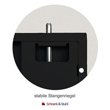 Schrank & Stuhl XXL Werkzeugschrank – Werkstattschrank mit 4 höhenverstellbaren Fachböden, Stahlschrank für Werkzeuge, 195 x 92 x 60 cm (H x B x T), Anthrazit/Schwarz - 5