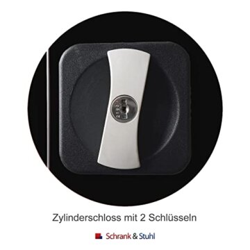 Schrank & Stuhl XXL Werkzeugschrank – Werkstattschrank mit 4 höhenverstellbaren Fachböden, Stahlschrank für Werkzeuge, 195 x 92 x 60 cm (H x B x T), Anthrazit/Schwarz - 6