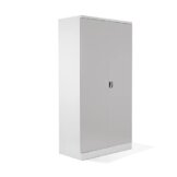 Schrank & Stuhl XXL Werkzeugschrank – Werkstattschrank/Stahlschrank mit 4 höhenverstellbaren, vollverzinkten Fachböden, 195x92x60, Weiß/Grau - 1