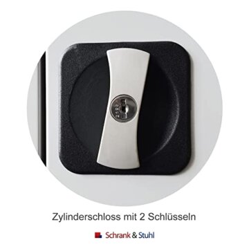 Schrank & Stuhl XXL Werkzeugschrank – Werkstattschrank/Stahlschrank mit 4 höhenverstellbaren, vollverzinkten Fachböden, 195x92x60, Weiß/Grau - 4