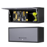 Sightlife Hängeschrank Werkstattschrank Wandschrank Werkzeugschrank Metall Lochwand Werkzeugwand Stahlschrank Werkstatteinrichtung Wandregal abschließbar 35 x 80 x 33 cm(H x B x T) - 1