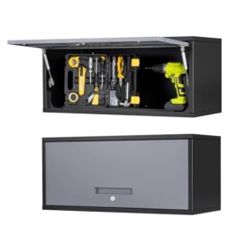 Sightlife Hängeschrank Werkstattschrank Wandschrank Werkzeugschrank Metall Lochwand Werkzeugwand Stahlschrank Werkstatteinrichtung Wandregal abschließbar 35 x 80 x 33 cm(H x B x T) - 1