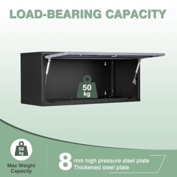 Sightlife Hängeschrank Werkstattschrank Wandschrank Werkzeugschrank Metall Lochwand Werkzeugwand Stahlschrank Werkstatteinrichtung Wandregal abschließbar 35 x 80 x 33 cm(H x B x T) - 7
