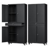 Sightlife Werkzeugschrank Metallschrank - 180x40x80cm Abschließbar Multifunktionaler Stahlschrank, Werkstattschrank mit Verstellbaren Trennwänden, Werkzeugschrank mit Schubladen (Auf Rädern) - 1