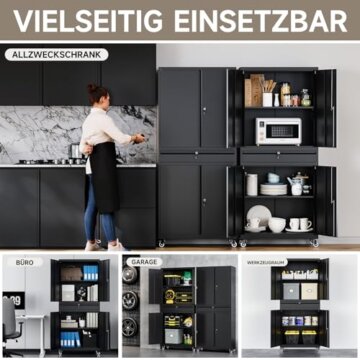 Sightlife Werkzeugschrank Metallschrank - 180x40x80cm Abschließbar Multifunktionaler Stahlschrank, Werkstattschrank mit Verstellbaren Trennwänden, Werkzeugschrank mit Schubladen (Auf Rädern) - 7