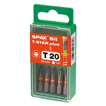 SPAX 5000009192209 Bit T-Star plus T20, 5 Stück in der Dose, 25 mm - 5