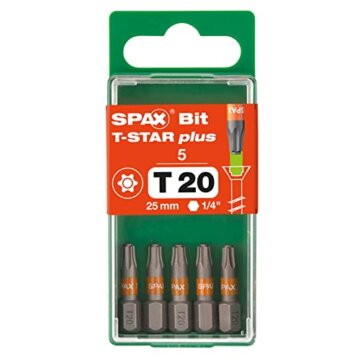 SPAX 5000009192209 Bit T-Star plus T20, 5 Stück in der Dose, 25 mm - 6