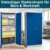 Stahlschrank abschliessbar für Werkstatt & Büro 195x92x42cm, Werkstattschrank sowie Werkzeugschrank mit 4 höhenverstellbaren Einlegeböden,Aktenschrank für 5 Reihen Ordner in Lichtgrau/Enzianblau - 4
