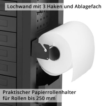 STAHLWERK Werkstattwagen SHARK bestückt mit 235 Premium-Werkzeugen aus Chrom-Vanadium abschließbarer Werkzeugwagen | Profi Montagewagen mit 7 Schubladen und gummierten Long-Life-Rollen - 9