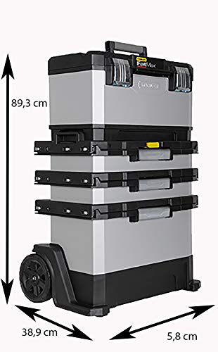 STANLEY FATMAX Rolling Workshop, 4-in-1-Geräte einschließlich abnehmbarer Werkzeugbox, strapazierfähiges Metall und Kunststoff, mobile Workstation, 1-95-622 - 14