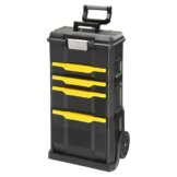 Stanley Rollende Werkstatt aus Metall-Kunststoff 1-79-206 – Werkzeugwagen leer mit 3 modularen Einheiten – Vielseitige Werkzeugbox für Kleinteile und große Werkzeuge - 1