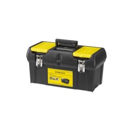 STANLEY Werkzeugbox Werkzeugkoffer leer Werkzeugkasten (19", 49x26x25cm, herausnehmbare Ablage, Box mit zwei Organizern für Werkzeuge, robuster Koffer mit Metallschließen, inkl. Griff) 1-92-066 - 1