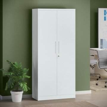 STEELSØN Regulus Metallschrank abschließbar – Stahlschrank mit 5 Ebenen – Werkzeugschrank mit Doppeltüren Grau – Werkstattschrank mit verstellbaren Ablagen – Aktenschrank/Büroschrank Metall - 2