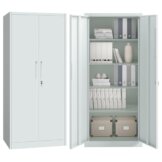 STEELSØN Regulus Metallschrank abschließbar – Stahlschrank mit 5 Ebenen – Werkzeugschrank mit Doppeltüren Grau – Werkstattschrank mit verstellbaren Ablagen – Aktenschrank/Büroschrank Metall - 1