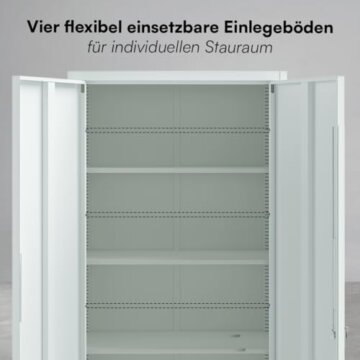 STEELSØN Regulus Metallschrank abschließbar – Stahlschrank mit 5 Ebenen – Werkzeugschrank mit Doppeltüren Grau – Werkstattschrank mit verstellbaren Ablagen – Aktenschrank/Büroschrank Metall - 9