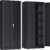 SUPEER Aktenschrank,Metallschrank mit 4 höhenverstellbaren Fachböden,Stahlblech Pulverbeschichtung,Stahlschrank für Werkzeuge,Garage180 x 80 x 40 cm（schwarz） - 1