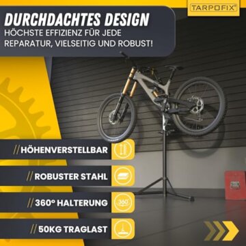 Tarpofix® Montageständer für Fahrräder bis 50kg | Profi Fahrrad Montageständer | Ebike & Fahrrad Reparaturständer | Schwerlast Fahrradhalter E-Bike | Fahrradständer Reparatur | Fahrradmontageständer - 3