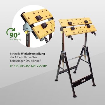 TrutzHolm® Werkbank klappbar höhenverstellbar Werktisch Spanntisch Arbeitstisch bis 100kg - 4