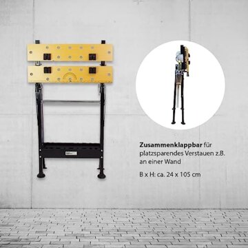 TrutzHolm® Werkbank klappbar höhenverstellbar Werktisch Spanntisch Arbeitstisch bis 100kg - 6