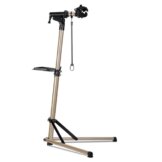 Urban Deco Fahrrad Montageständer Stabiler Reparaturständer aus Aluminiumlegierung, 50kg Kapazität, Höhenverstellbar bis 160cm, 360° Drehbare Halterung, mit Werkzeugablage (Gold) - 1