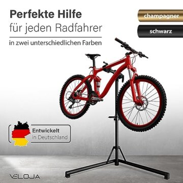 VELOJA® Montageständer für Fahrräder bis 50kg Profi Fahrrad Montageständer Ebike Fahrrad Reparaturständer Schwerlast Fahrradhalter E-Bike Fahrradständer Reparatur Fahrradmontageständer - 2
